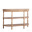 Console en bois fabriquée à la main avec garniture tissée à la main, tablettes de rangement à 3 niveaux, table d'entrée ovale avec pieds sculptés, table d'appoint rustique Coastal Farmhouse, table de canapé d'entrée de 49 po