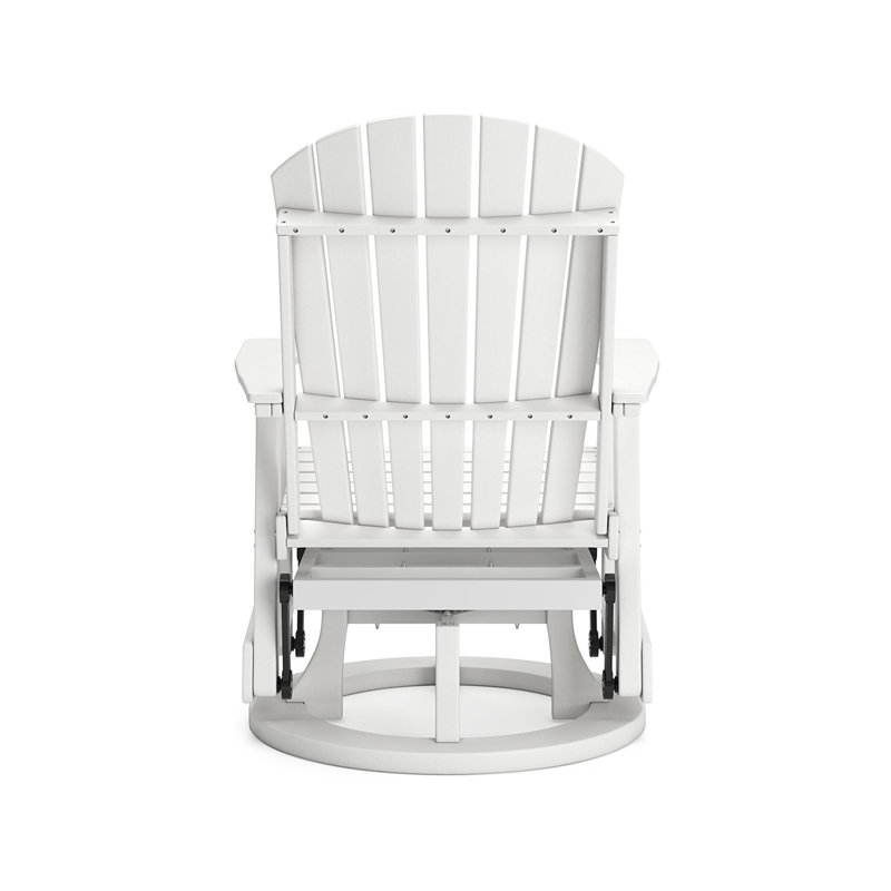White HDPE Adirondack Outdoor Swivel Glider Chair