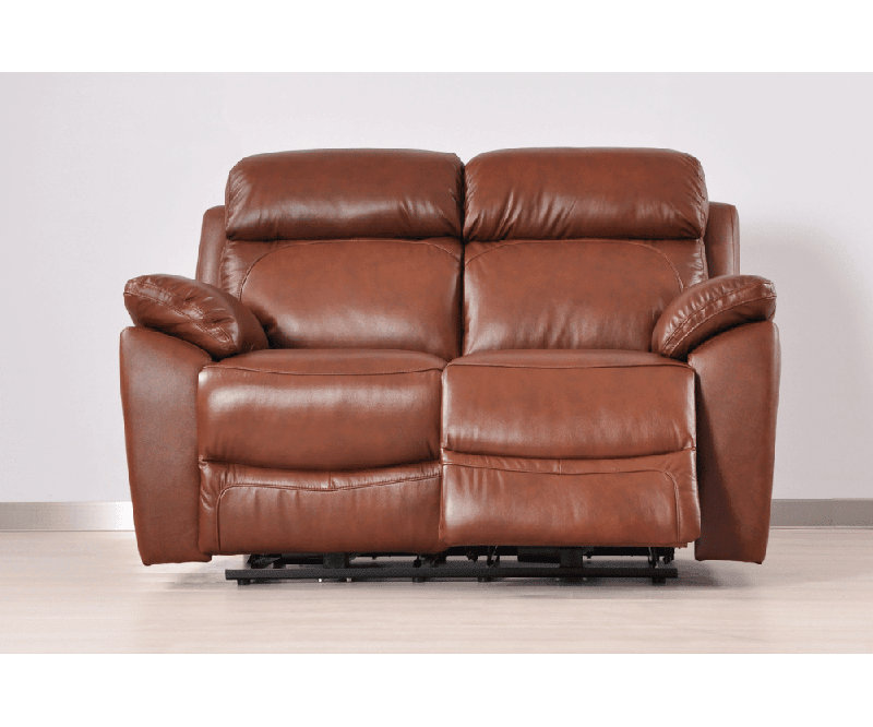 Cesiro Genuine Leather Electric Power Recliner 2 Seater Sofa, Tan