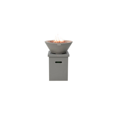 Portland 27" Round Concrete Fire Bowl With Propane Tank Cover Stand