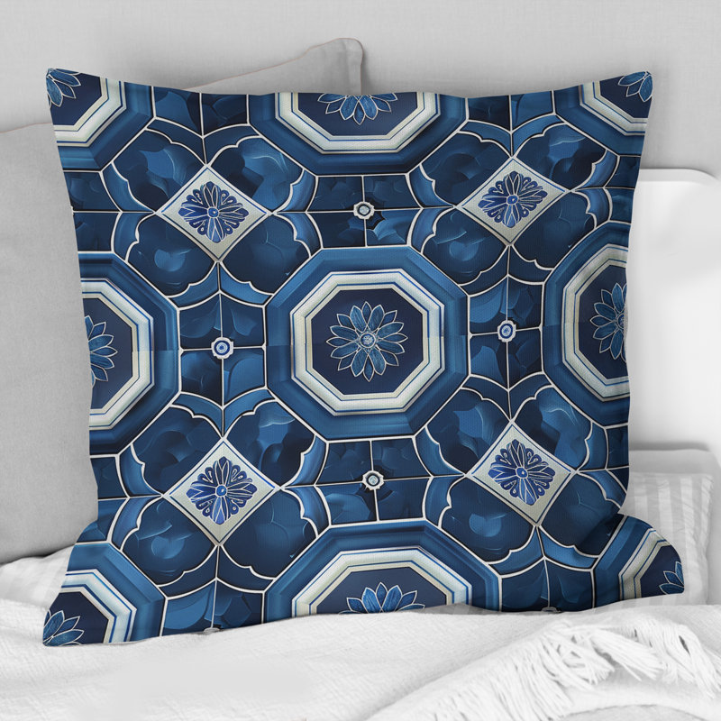 Coussin bleu marine Midcentury I - Midcentury, H 16 po x l 16 po