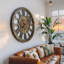 Wall Clock 36" Round Oversized for Living Room decor with Real Moving Gears America Collection-87147387