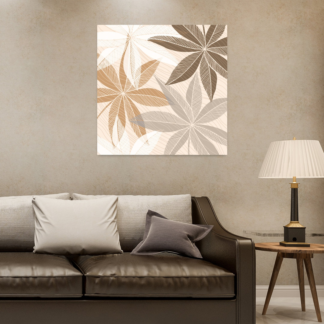 Earthy Botanical Layers Abstract Minimalist Modern Nature Plant Wall Art Print