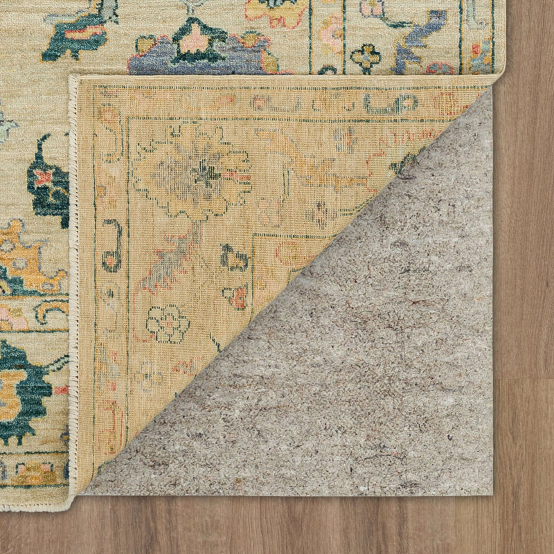 Cream Abstract Hand-Knotted Wool 8' x 10' Area Rug