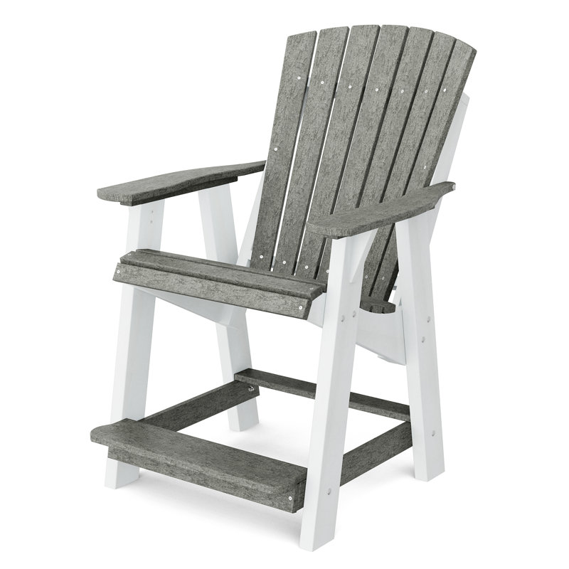 Heritage High Adirondack Chair, Dark Gray/White