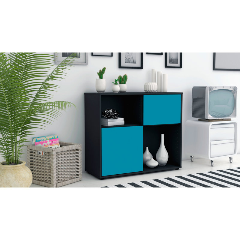 Ramsell 92cm Sideboard, Anthracite/Turquoise
