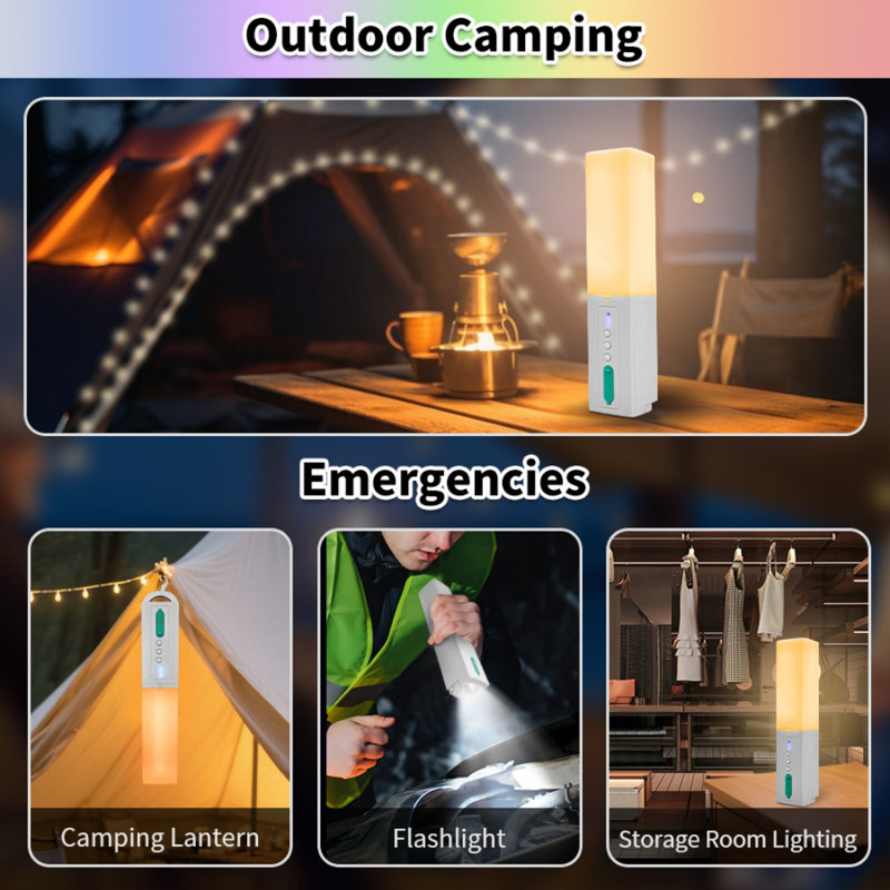 7 Colors Camping String Lights - Handheld Portable Led Fairy Lights With 4 In 1 Retractable Design, Colorful Glow Stick Roll Up For Tent, Yard, Patio, Hiking, Climbing, Multicolor Outdoor Party Lights (Tent-Shaped)