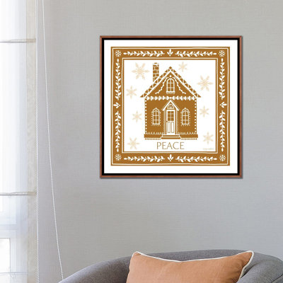 «Gingerbread Christmas House», reproduction d'art sur toile encadrée