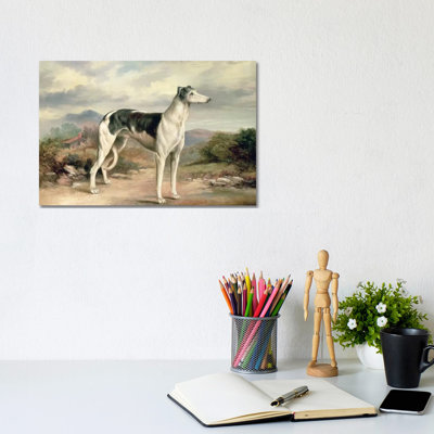 A Greyhound in a Hilly Landscape 1 Piece Wrapped Canvas Wall Art