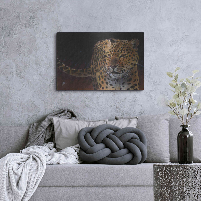 «Leopard» par Durwood Coffey, art mural en métal, H 24 po x l 36 po