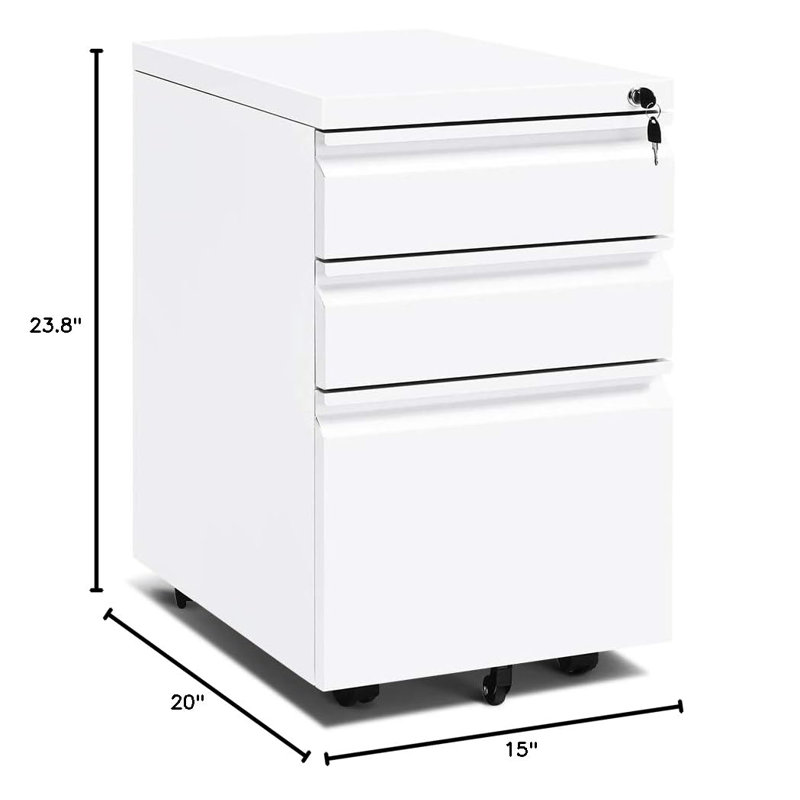 Classeur 3 tiroirs avec serrure