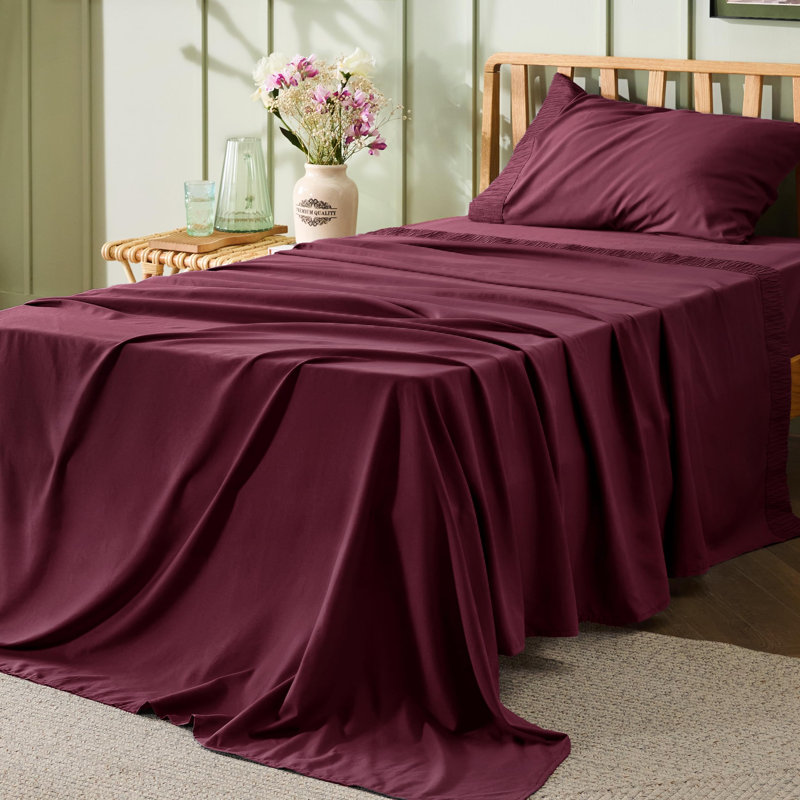Bedsure Polyester Microfiber Sheet Set Hotel Luxury Sheets, Easy Care Cooling Bed Sheet Set 84GSM（101" x 107") GentleSoft™️