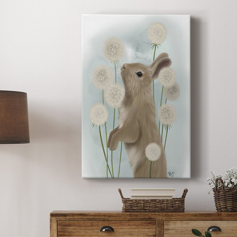Rabbit In Dandylions - Gallery Cavas, H 60 po x l 40 po