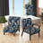 Cobalt Blue Scrollwork Swirls Victorian Pattern - Upholstered Farmhouse Arm Chair, Blue Accent Chair