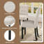 4 Piece Modern Tufted Dining Chair, Rustic Linen Upholstered with Rubber Wood Legs, Upholstered Accent Chair-1377158822