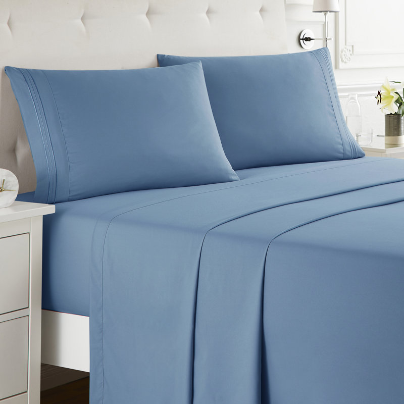  Ensemble de draps double brossé de luxe pour hôtel avec draps et taies d'oreiller très doux, Grand / véhicule récréatif