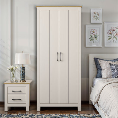 Limestone 2 Door Manufactured Wood Wardrobe