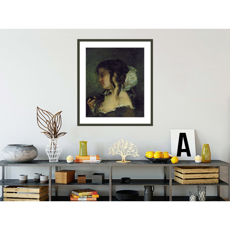 «Reflection» par Gustave Courbet, impression giclée sur cadre, H 38,48 po x l 33,5 po