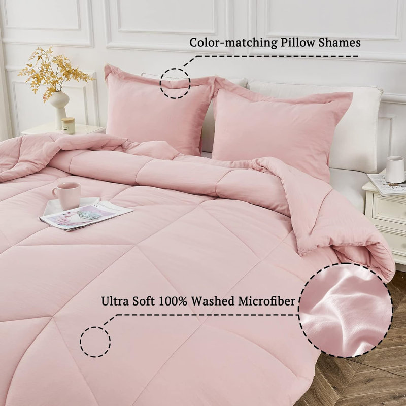 Édredon en duvet synthétique toutes saisons, Très grand, Rose