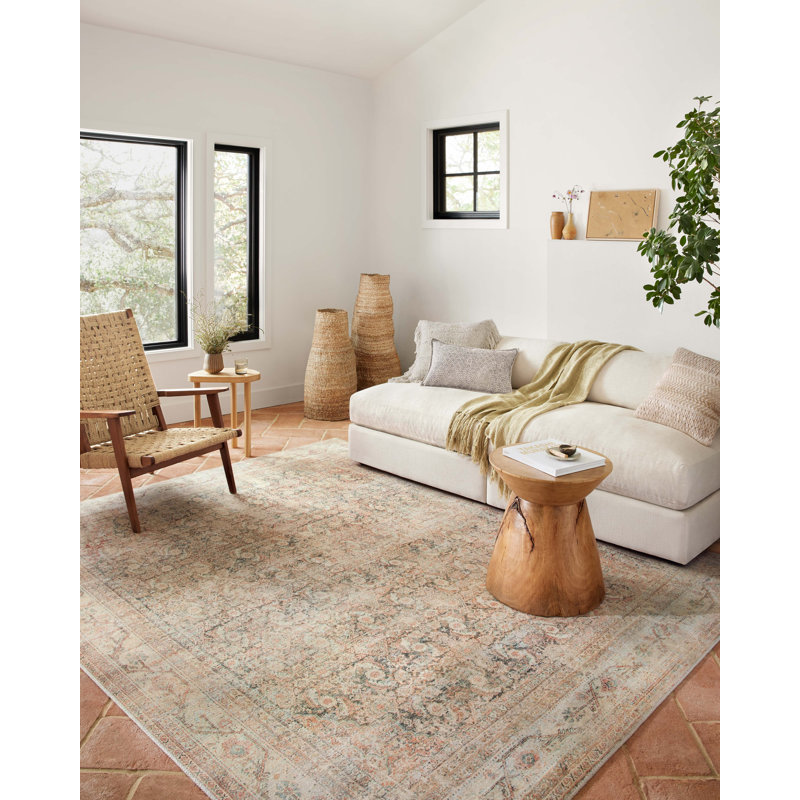 Tapis oriental oriental / naturel / abricot, Rectangle 7 pi 6 po x 9 pi 6 po