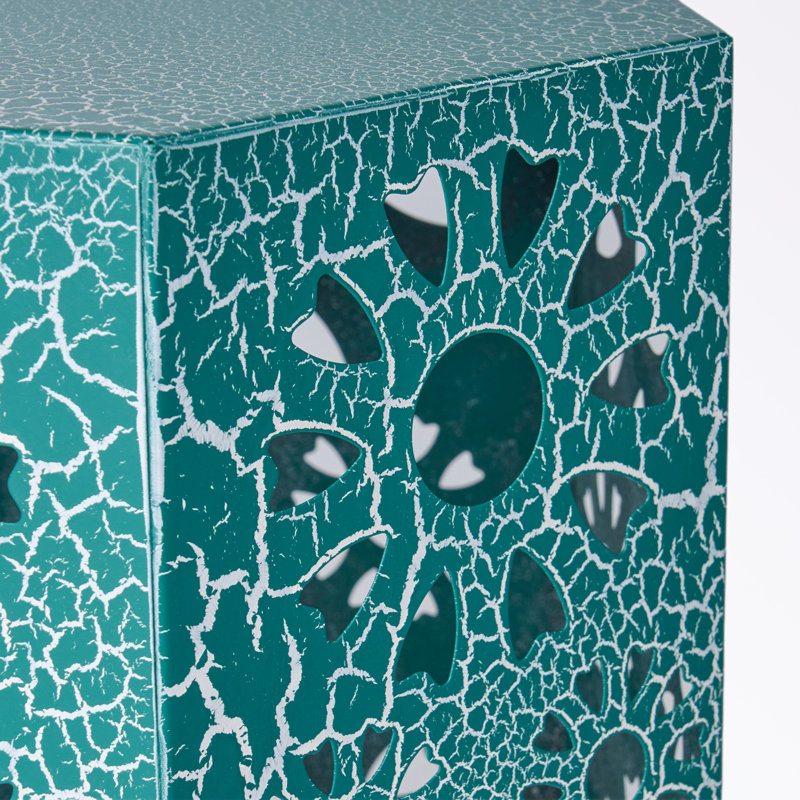 hexagon shape Side Table with sturdy base, Teal