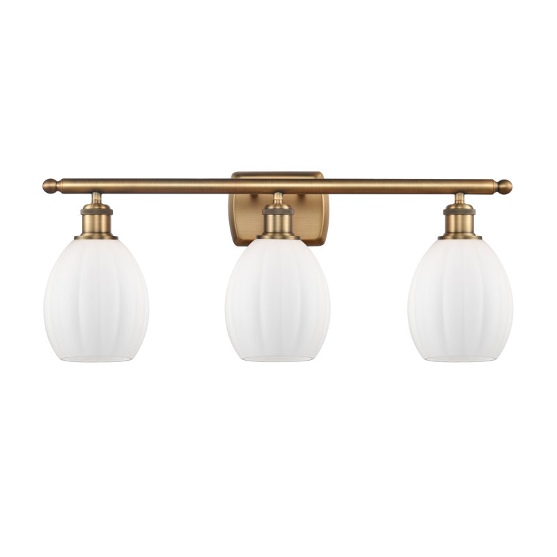 Éclairage pour salle de bain à intensité variable 3 lumières Flippo, Ampoule incandescente rétro de 60 watts, Blanc mat