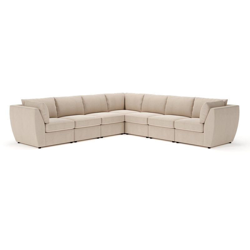 Caldwell 7-Piece Modular Upholstered Sectional, Bella Beach