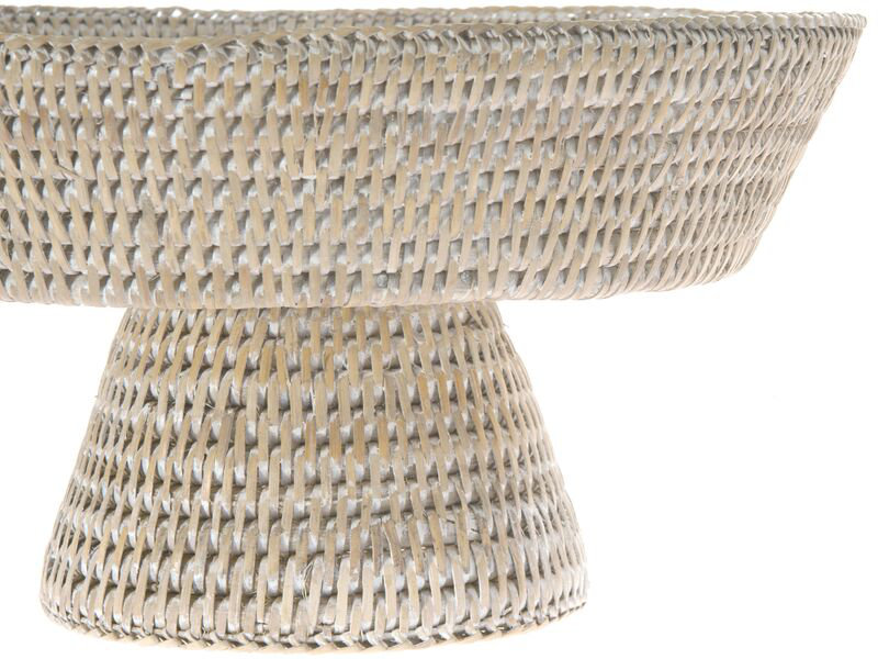 Beachcrest Home™ Everard Rattan Fruit Bowl, White Wash