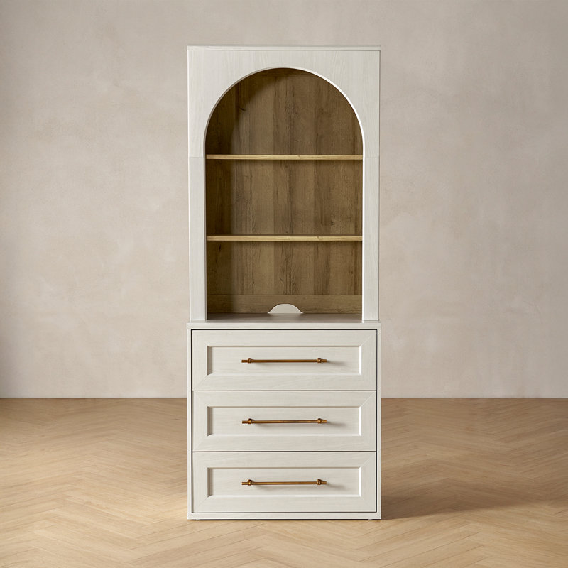 Mercer41 Grabill Dresser Storage Cabinet With Hutch, White
