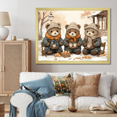 Winter Nursery Teddy Bear Snuggles II - Nursery Teddy Bear's Wall Art