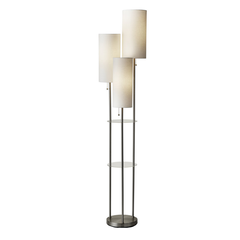 173cm Satin Steel Traditional Floor Lamp