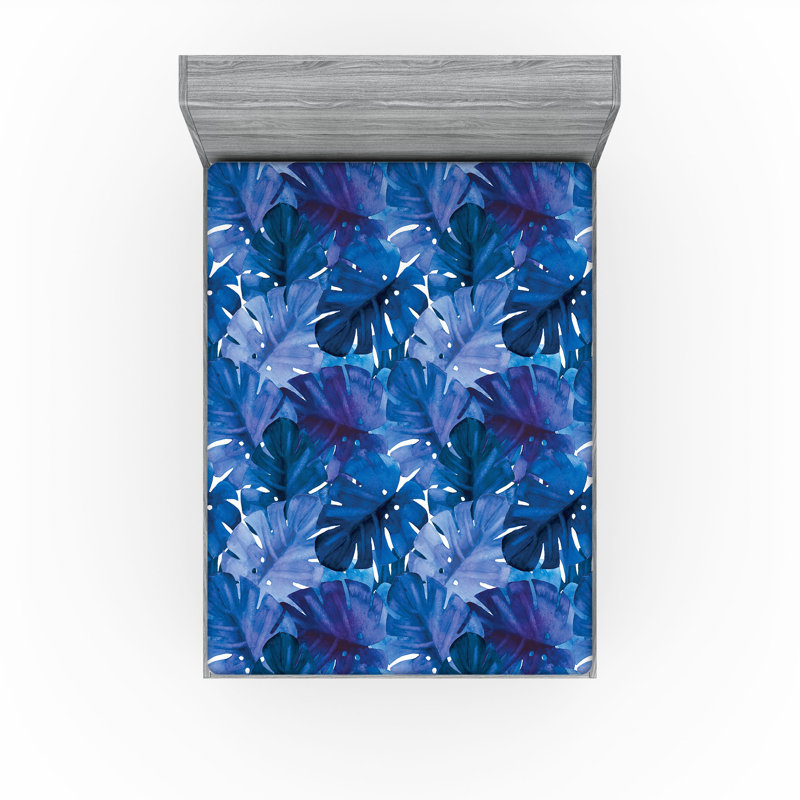 Drap-housse Ambesonne, Lavande foncé, indigo / floral, Drap-housse de taille double