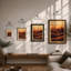 Golden Hour Silhouette Modern - Framed Print-609214643-609214636