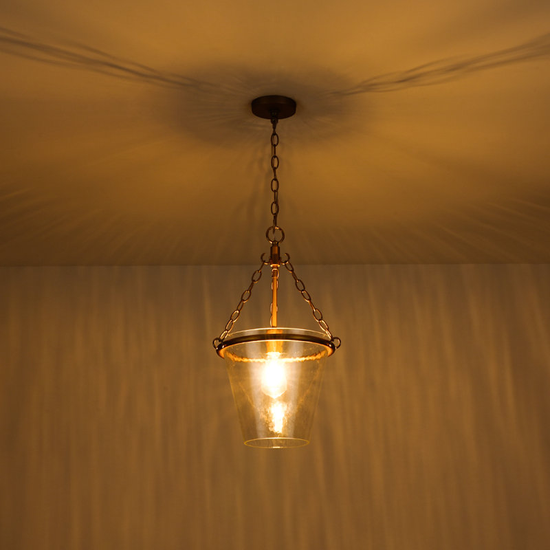 Luminaire suspendu conique en verre 1 lumière