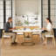 Ensemble de table de salle à manger extensible de 43 pouces pour 4 à 6 personnes avec 4 chaises en bois massif, table à rallonge manuelle sans rail avec placage en marbre et base en métal doré, table de ferme extensible de 43 à 59 pouces