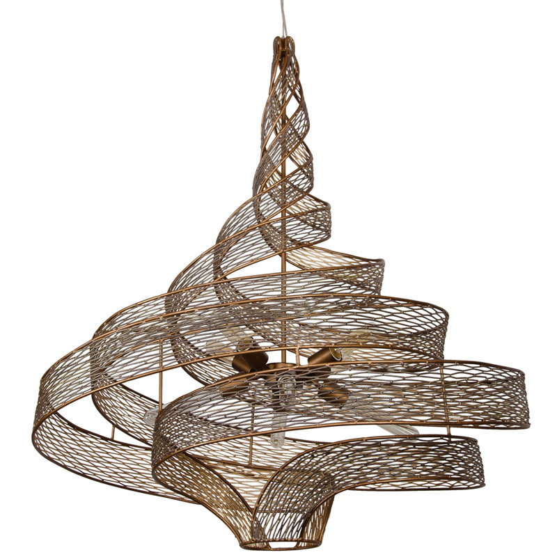 Lustre géométrique unique à 8 lumières Flow, Minerai martelé