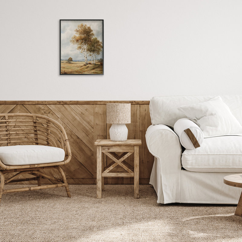 Giclée encadrée de bouleau d'automne, design par LSR Design Studio, H 14 po x l 11 po, Giclée encadrée noir minuit