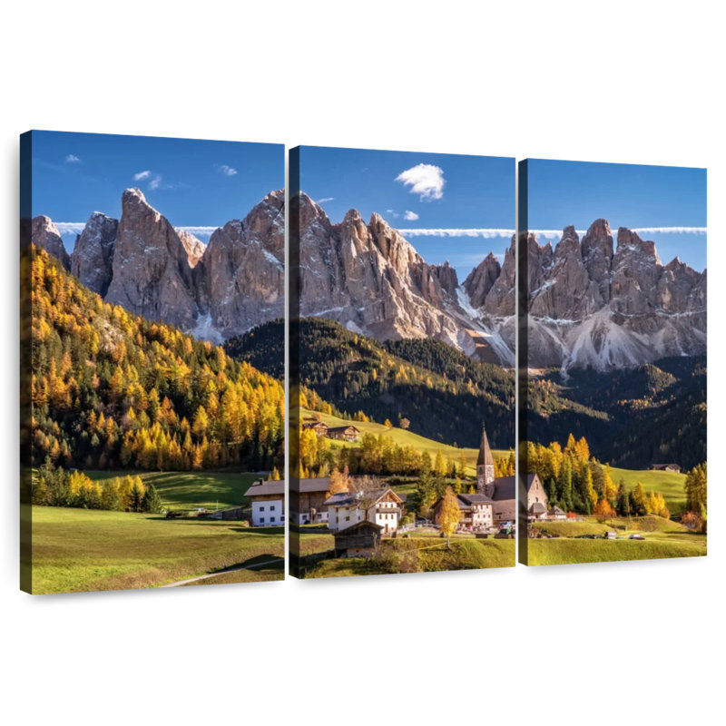 Paysage d'Alvord Val Di Funes, H 42 po x l 65 po