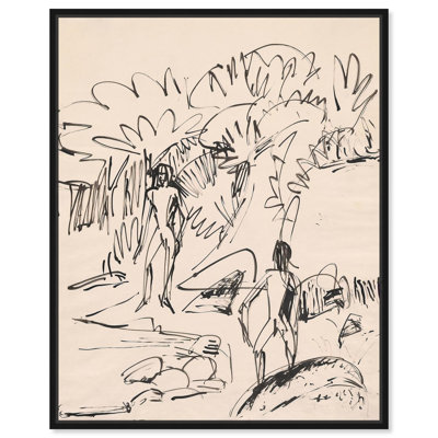 «Two Bathers at Fehmarnküste», figurine rétro par Art Remedy