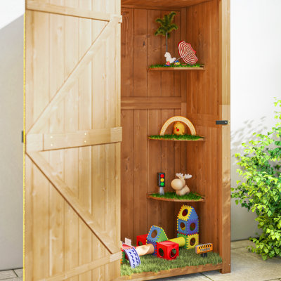Outsunny Small Shed Wooden Garden Shed