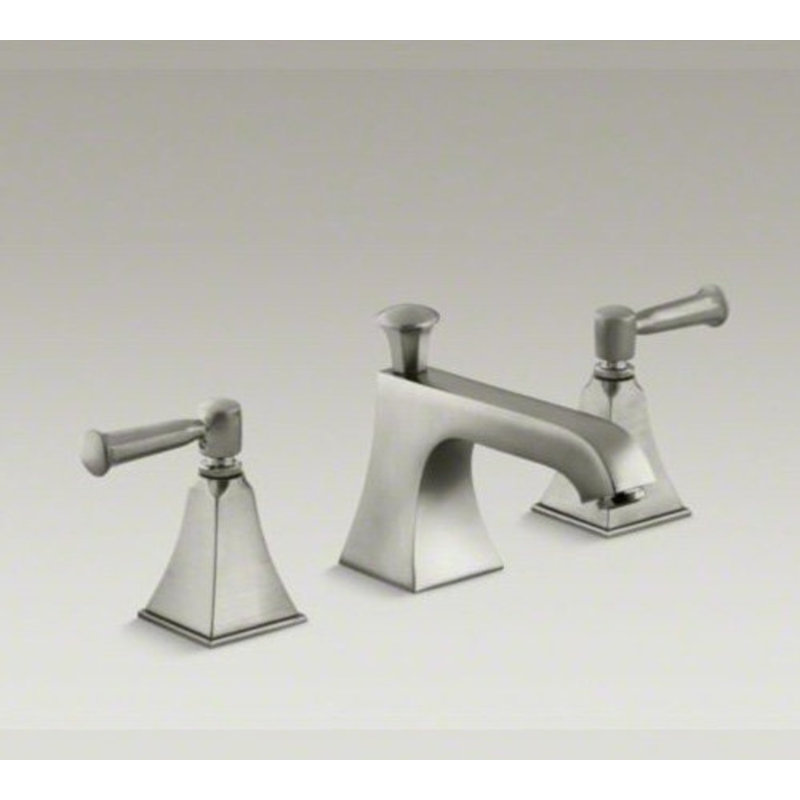 Memoirs Widespread Bathroom Faucet with Drain Assembly, Vibrant Brushed Nickel, Lever