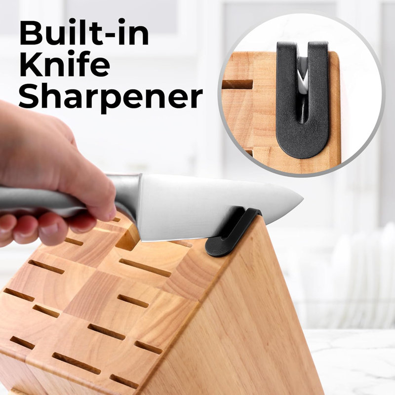 Zulay Kitchen Zulay Kitchen Premium 18-Piece Knife Set with Natural Wood Block and Built-in Sharpener