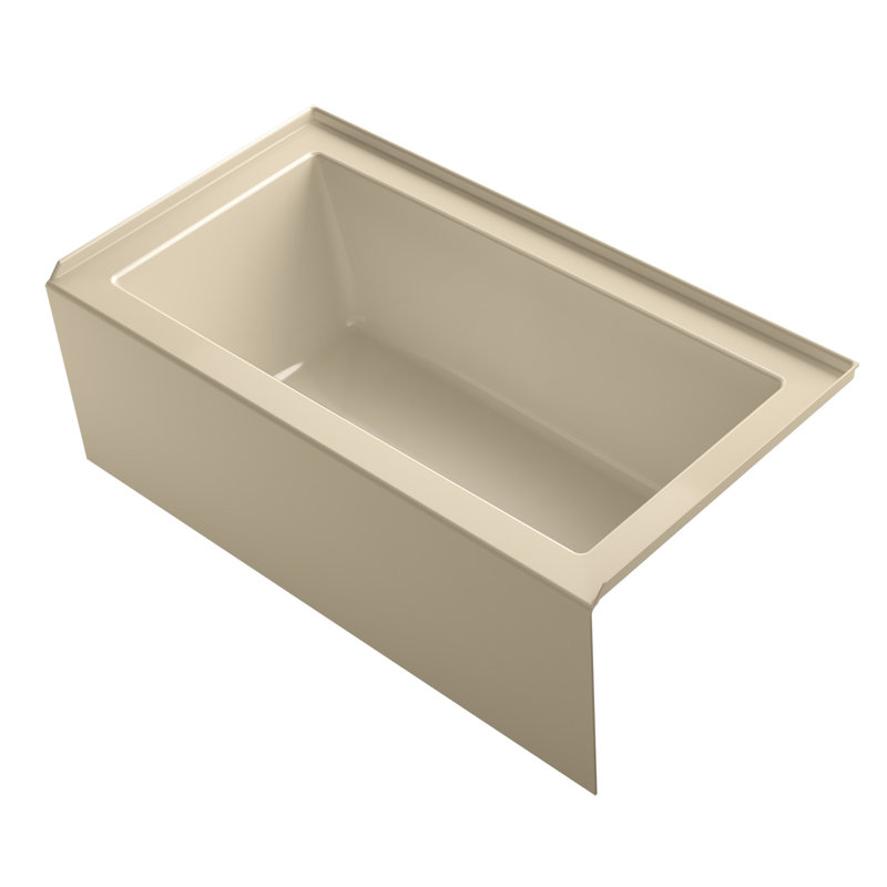 Underscore 60" x 32" Alcove Soaking Bathtub, Dune, Right