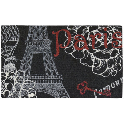 Tapis noir Daejha "Paris"