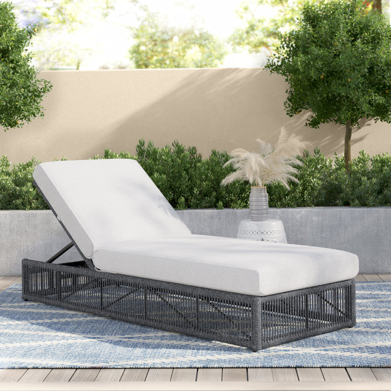 Kellerman Zelie Reclining Chaise Lounge with Cushion, Echo Ash Sunbrella®