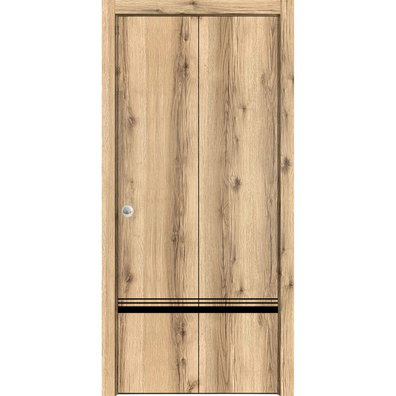 Porte pliante en bois massif massif, Chêne, 36 po x 80 po