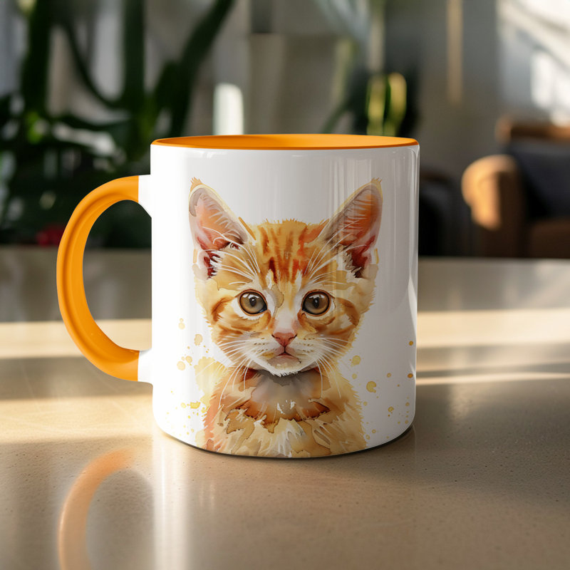 Ceramic Coffee Mug, 4, Orange