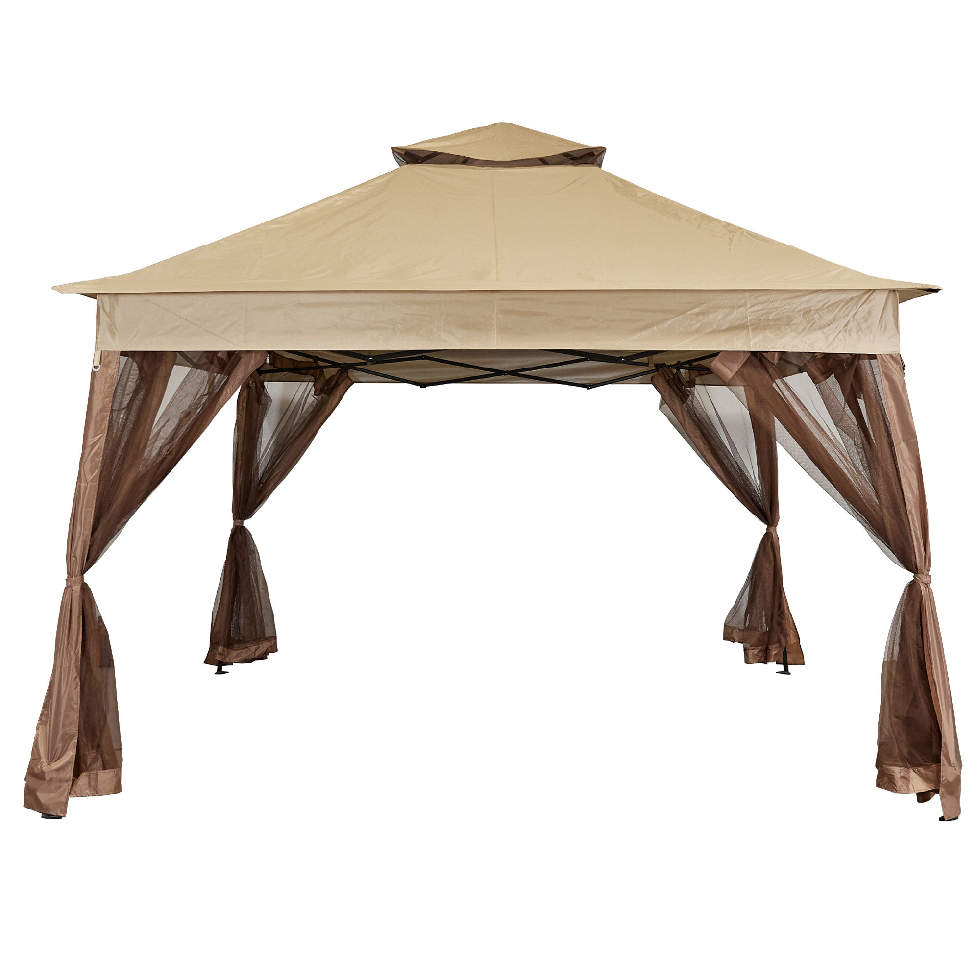 EAGLE PEAK Outdoor Camping Pop Up Folding Table with Large 3-Tier Stor