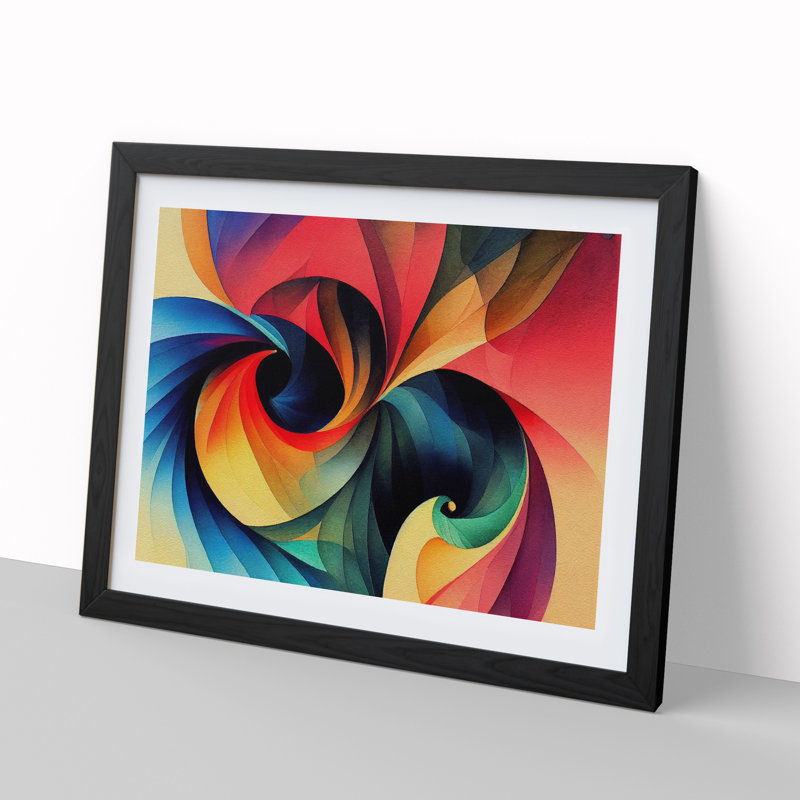 Famous Abstract Fractals - Single Picture Frame Painting, Black, 34cm H x 46cm W x 2cm D