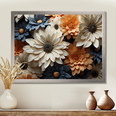 White And Orange Daisy Florescence Radiance - Daisies Wall Art